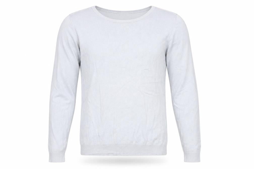 Front view of David Jones men’s grey jumper, size S
