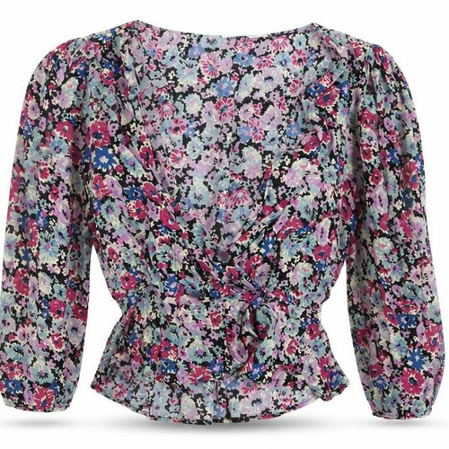 Pull&Bear Womens Pink Floral  Cropped T-Shirt Size S