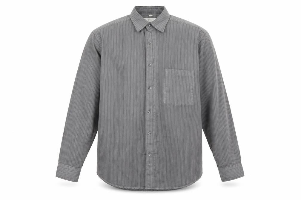 C&A Mens Grey Striped   Button-Up Size S