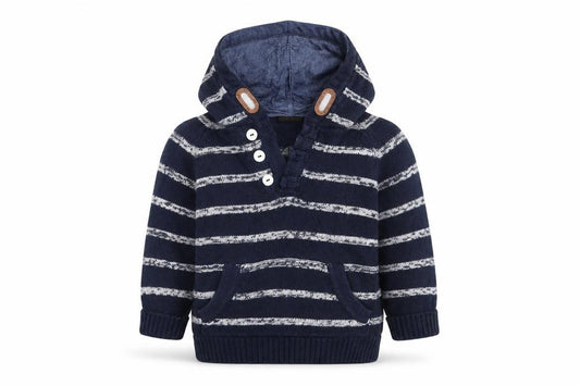 Front view of Next boys’ blue striped jumper one size