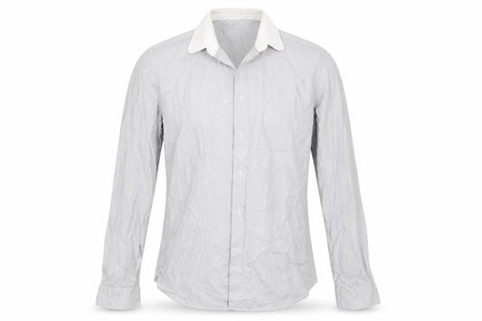 Front view of Next men’s grey button-up, size 15.5