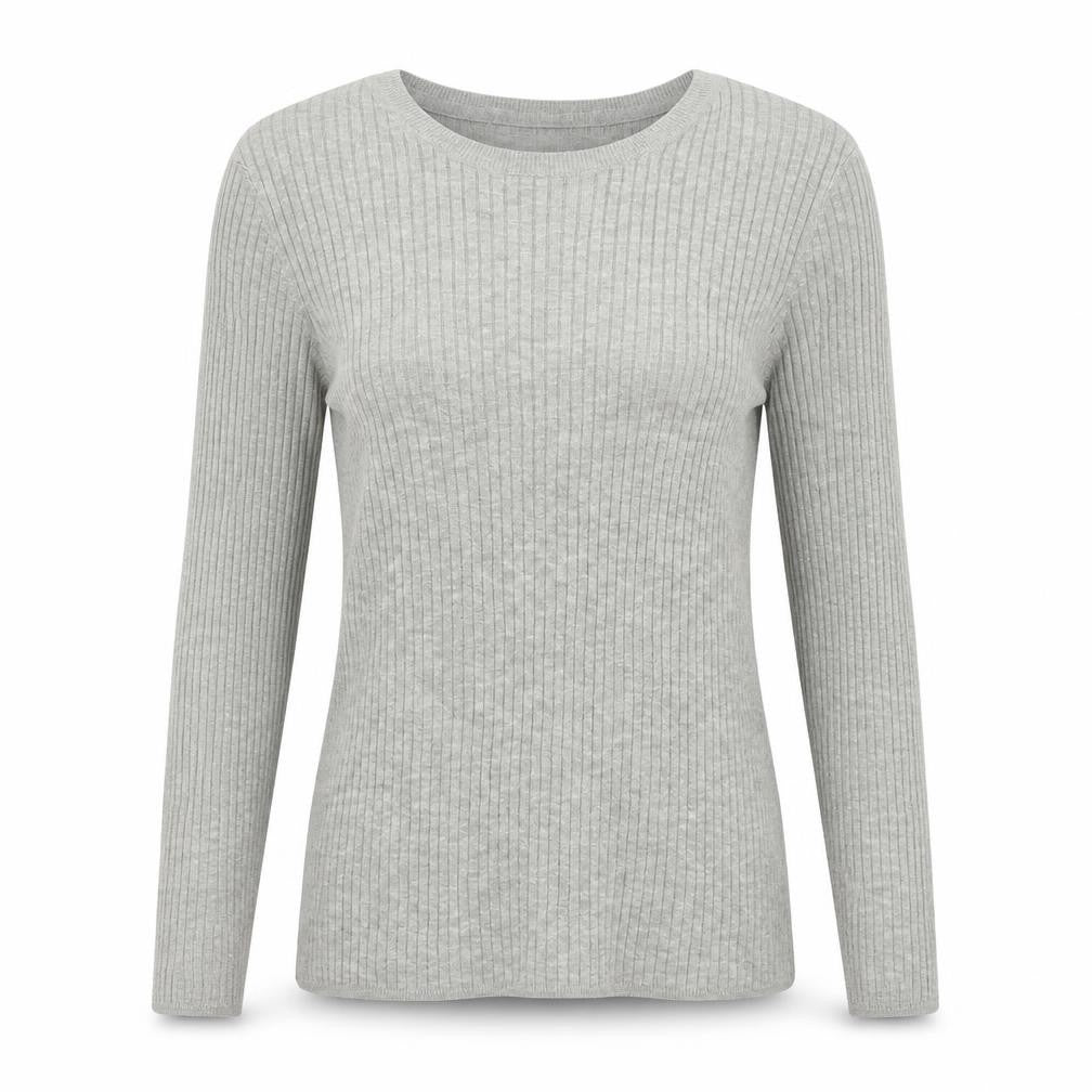 Front view of H&M women’s grey knit jumper, size M