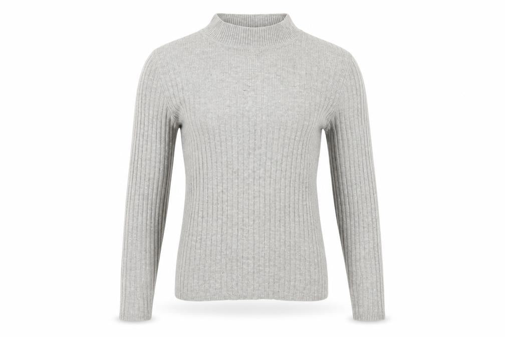Front view of Primark women’s grey knit jumper, size UK 10
