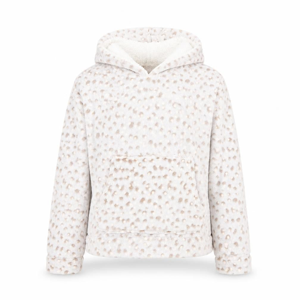 Front view of Matalan women’s multicoloured animal print jumper, size S, - lounge jumper