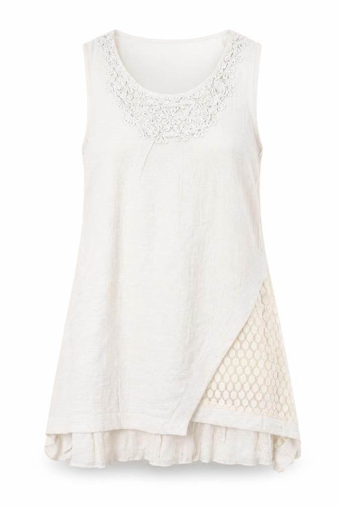 Front view of Apricot women’s beige geometric a-line, size UK 10