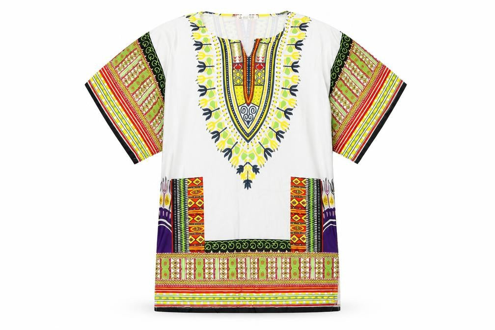 Front view of Preworn women’s multicoloured geometric basic t-shirt, size M