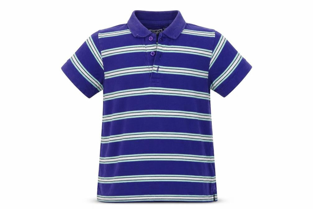 Next Boys Blue Striped  Basic Polo Size 5-6 Years