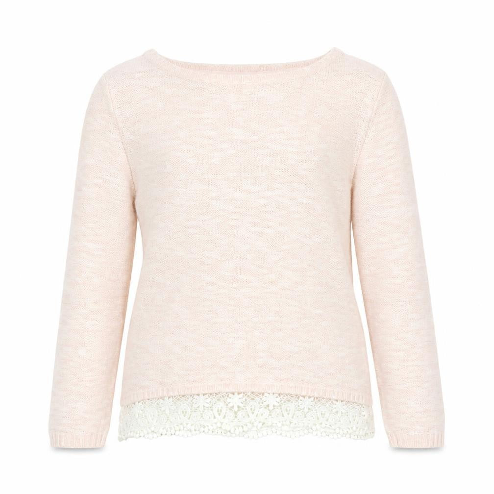 Front view of YD girls’ pink colourblock jumper, size 11-12, years
