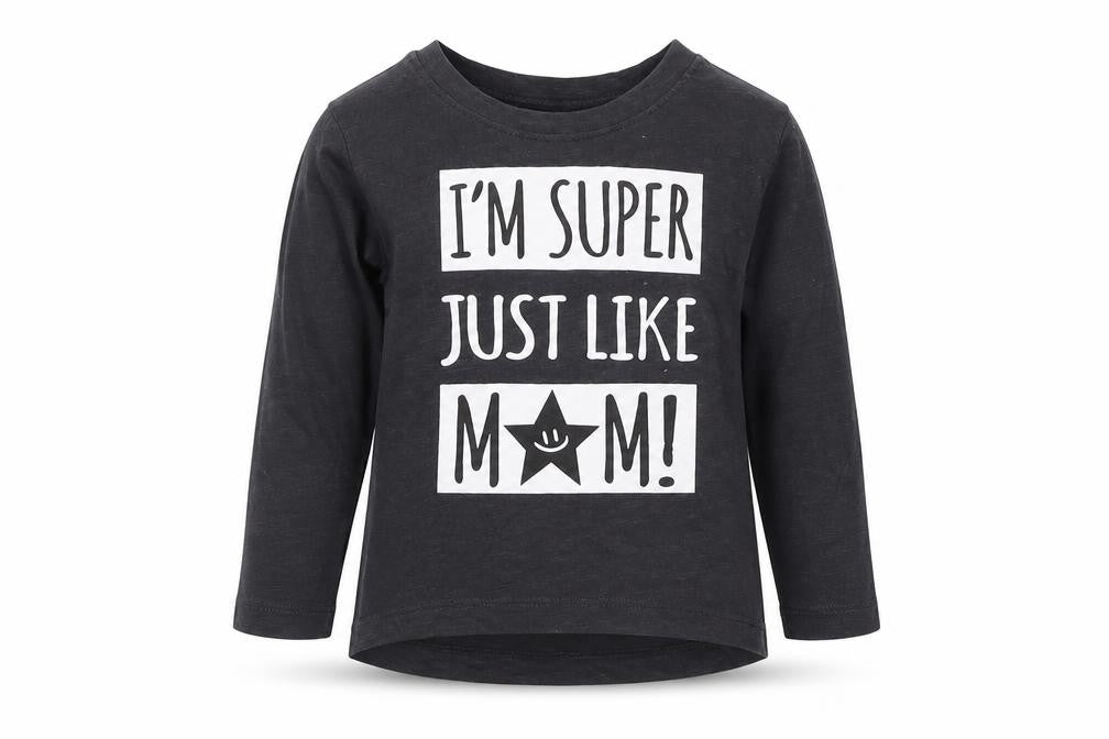 Front view of Pep&Co boys’ grey colourblock jumper, size 18-24, months