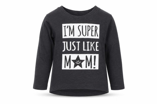 Front view of Pep&Co boys’ grey colourblock jumper, size 18-24, months