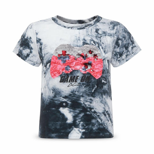 Front view of George boys’ multicoloured animal print basic t-shirt, size 5-6, years
