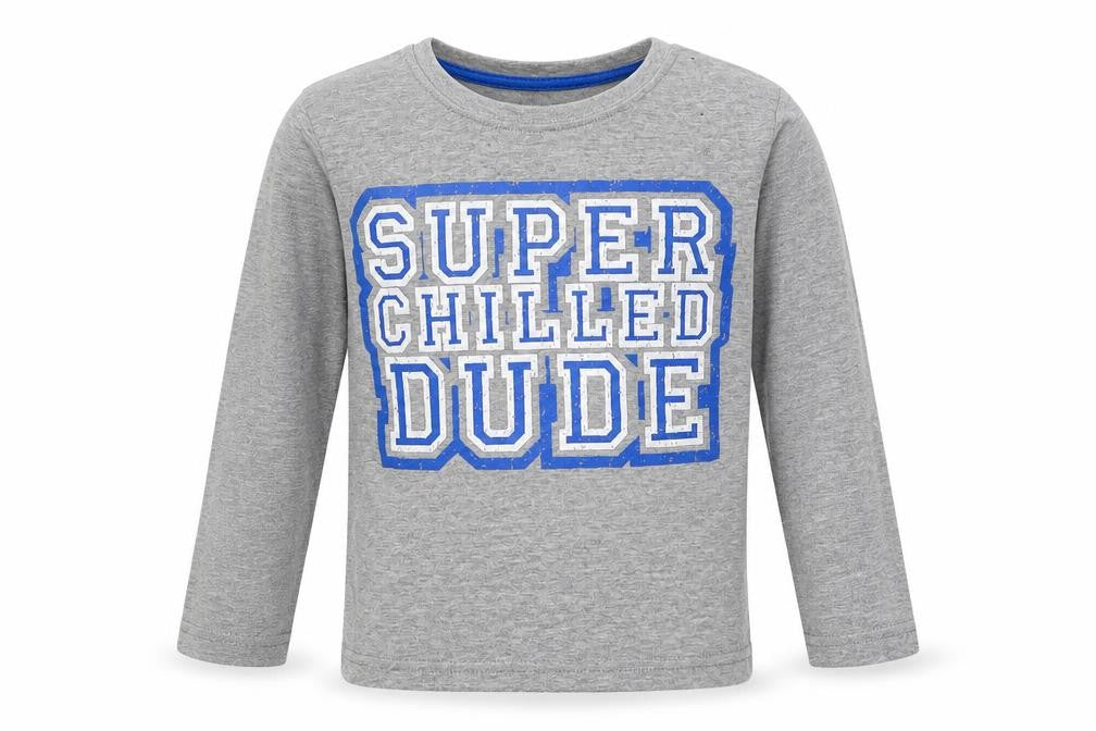 Front view of Rebel boys’ grey basic t-shirt, size 3-4, years