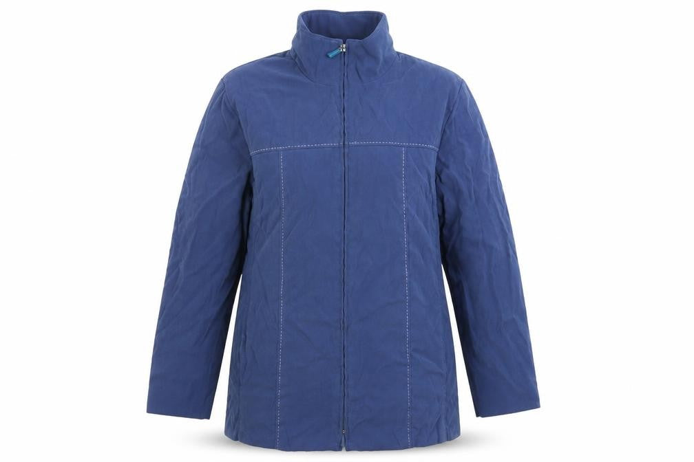 Front view of Jella di Marco women’s blue jacket, size M