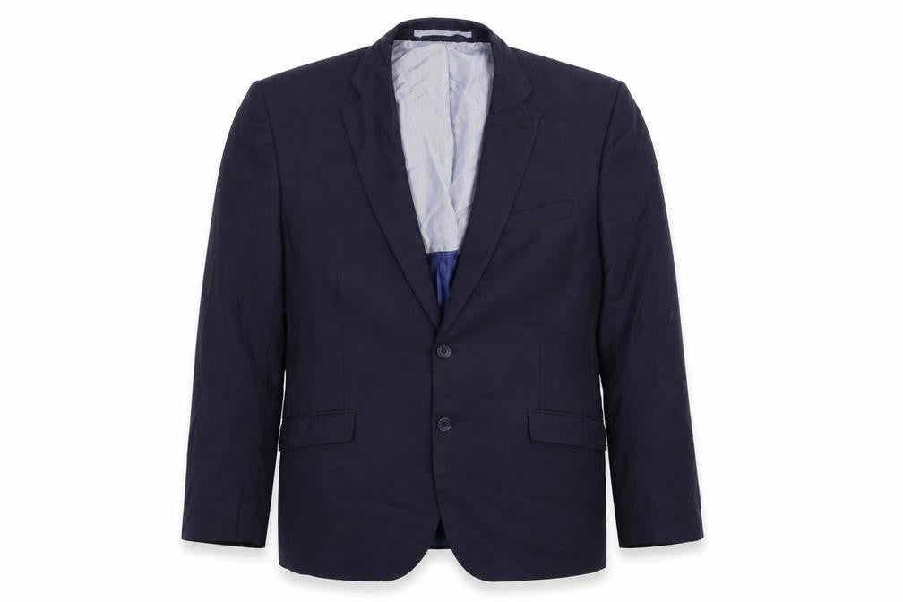 Front view of Marks & Spencer men’s blue jacket suit jacket, size 42