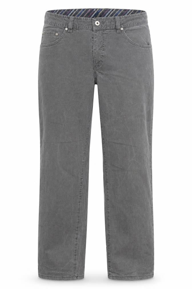 Front view of sunwill women’s grey trousers, size UK 34, 28-inch leg