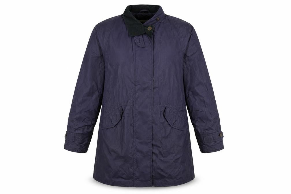 Front view of Dannimac women’s purple windbreaker coat, size L