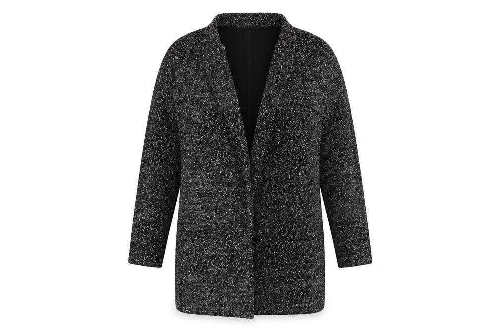 Front view of Next women’s black wrap jumper, size UK 10