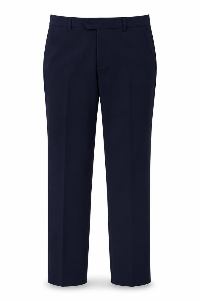 Front view of Next women’s blue trousers, size UK 34, in, 33-inch leg