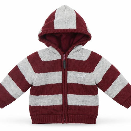 Hadleigh Girls Red Striped  Full Zip Jumper Size 12-18 Months