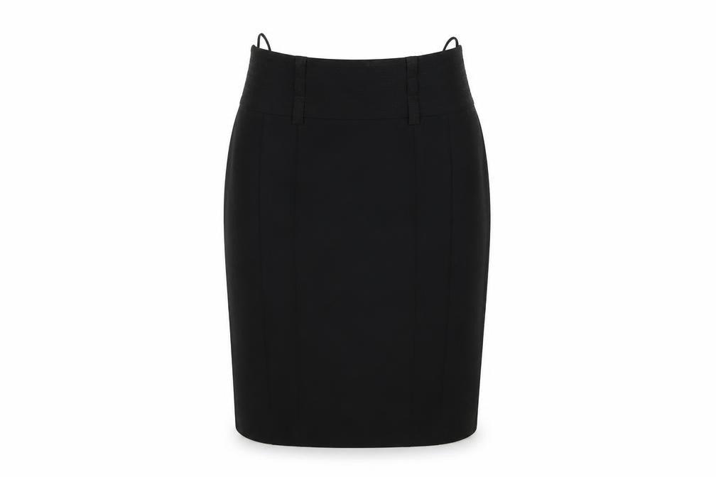 Front view of Next women’s black a-line skirt, size UK 8