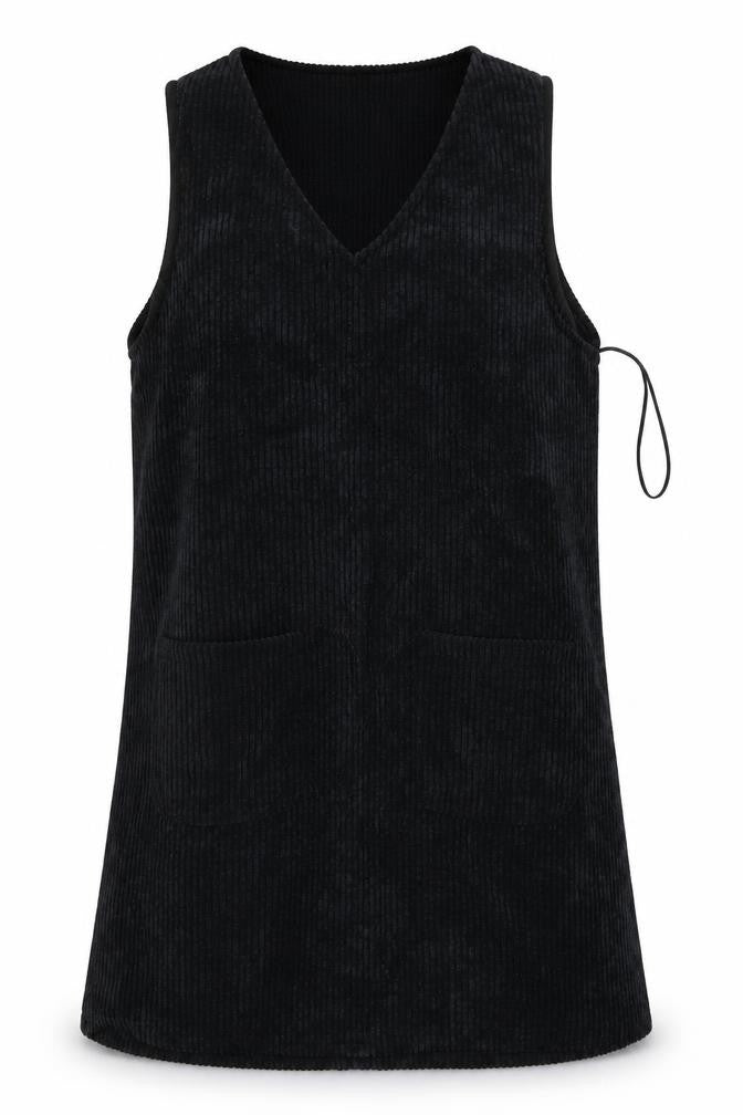 Front view of Boohoo women’s black a-line, size UK 10