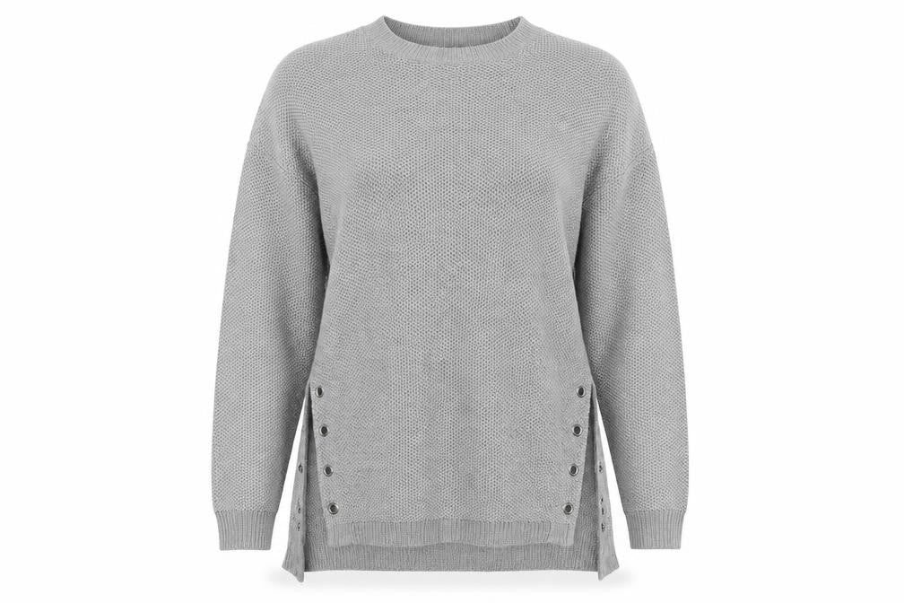 Front view of Tango women’s grey jumper, size M