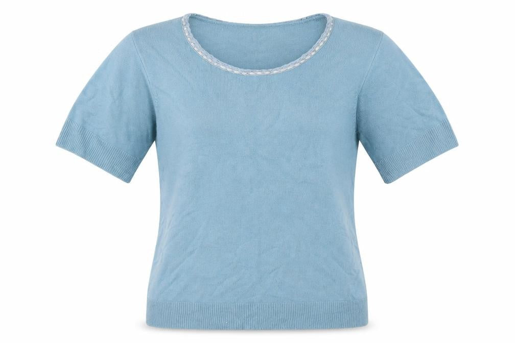 Front view of Daxon women’s blue jumper, size UK 38
