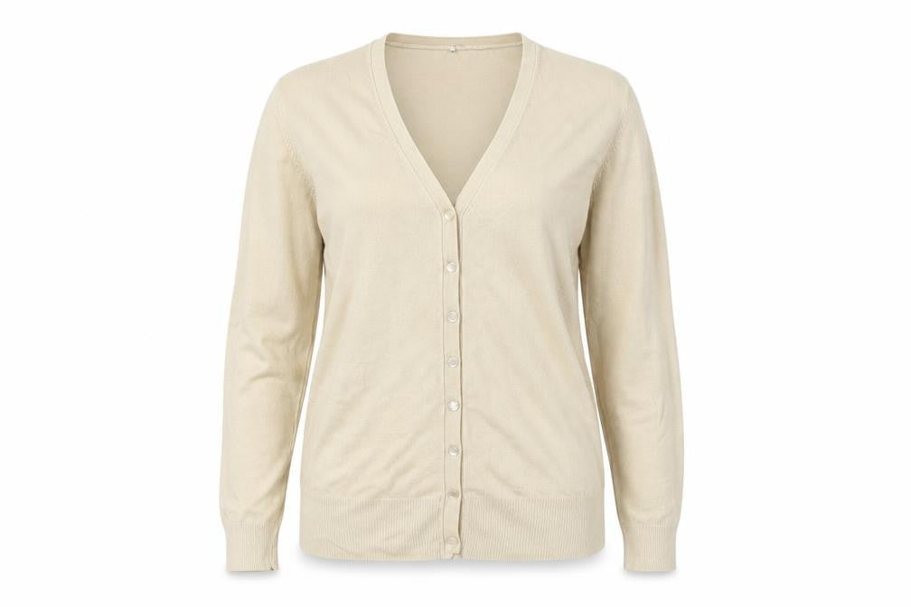 Front view of BHS women’s beige jumper, size UK 12