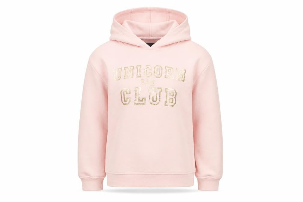 Front view of Primark girls’ pink pullover hoodie, size 9, years
