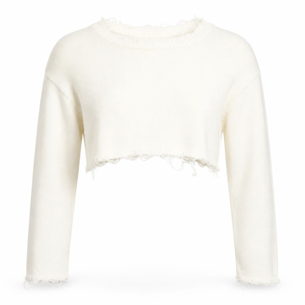 Front view of PRETTYLITTLETHING women’s white jumper, size S