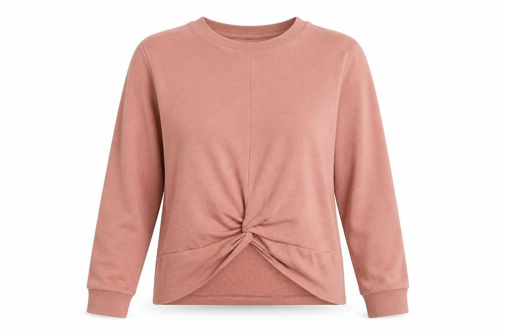 Front view of The jersey collection women’s pink jumper, size L