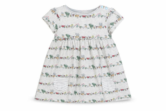 Front view of Mini Club Baby Grey Floral Shift, size 9-12, Months