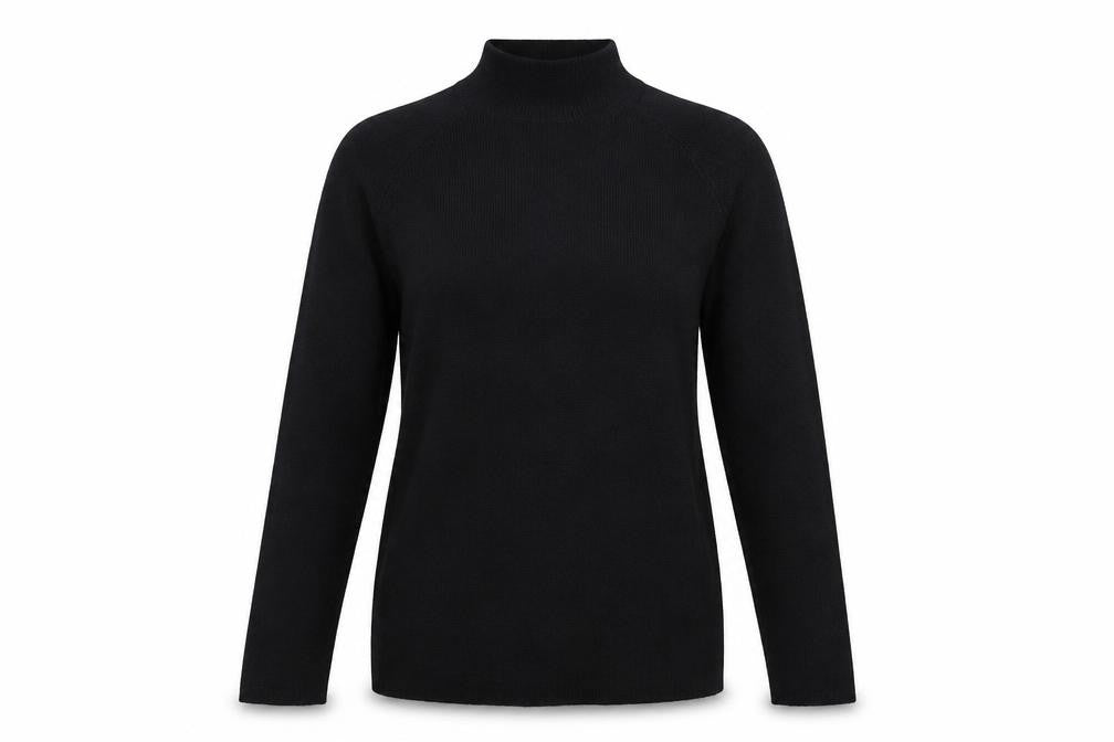 Front view of Anthology women’s black knit jumper, size UK 12