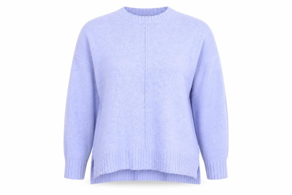 Front view of Marks & Spencer women’s blue knit jumper, size XL