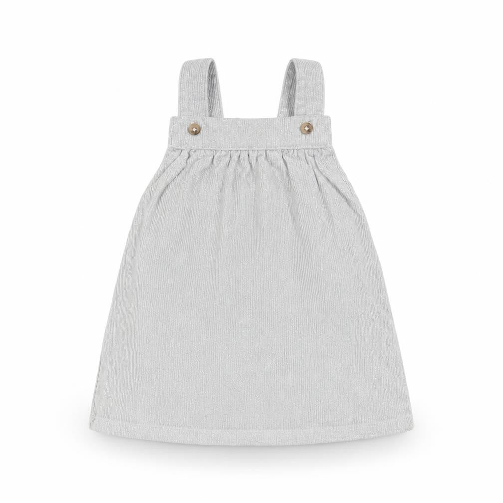 Marks and Spencer Girls Silver  Corduroy Pinafore/Dungaree Dress  Size 3-6 Months