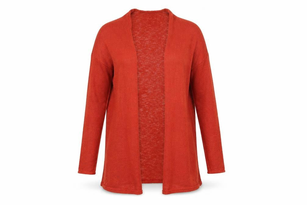 Front view of H&M women’s brown cardigan jumper, size XS