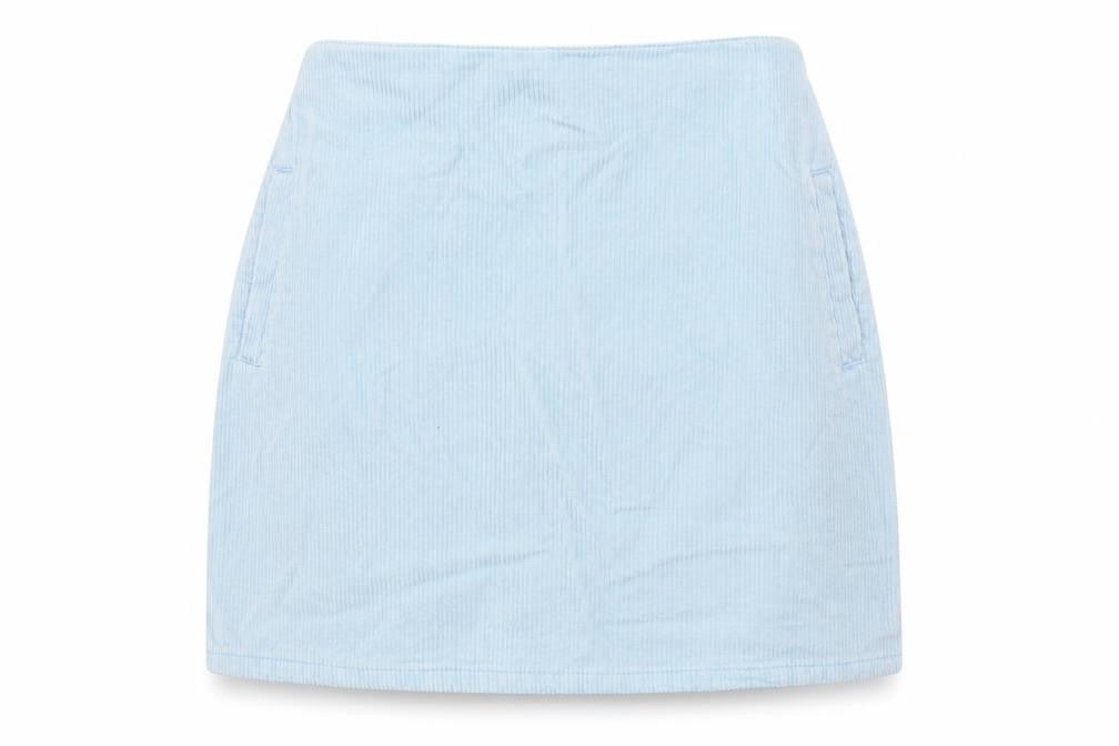 New Look Womens Blue  Corduroy A-Line Skirt Size 10