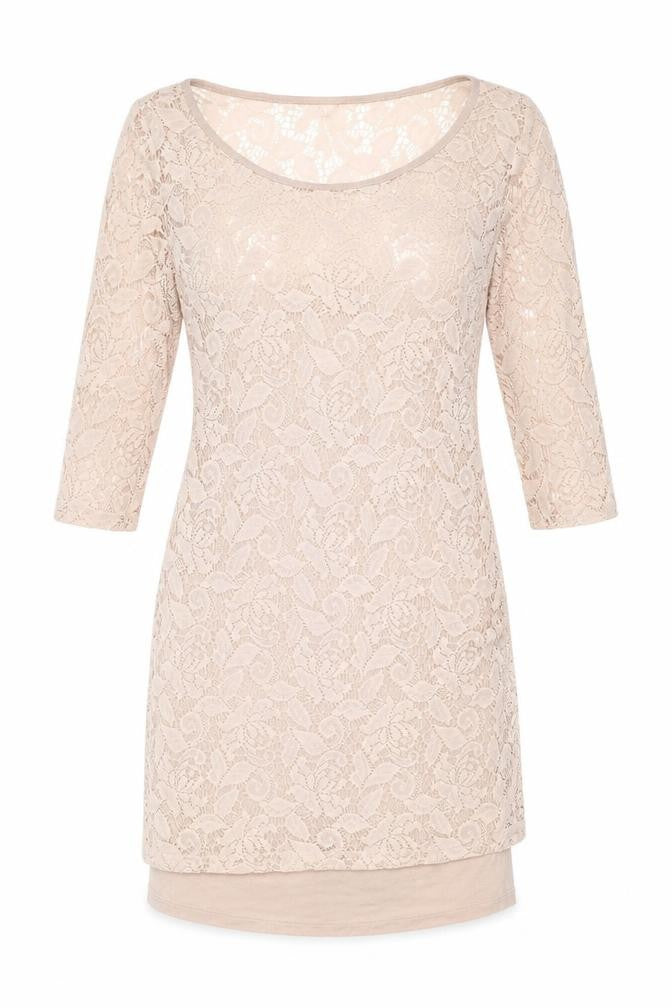 Front view of Warehouse women’s pink a-line, size UK 12