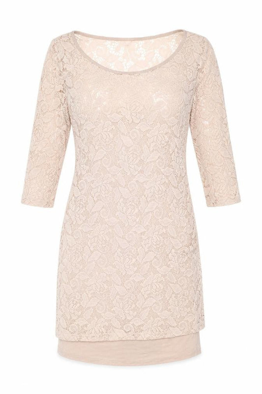 Front view of Warehouse women’s pink a-line, size UK 12