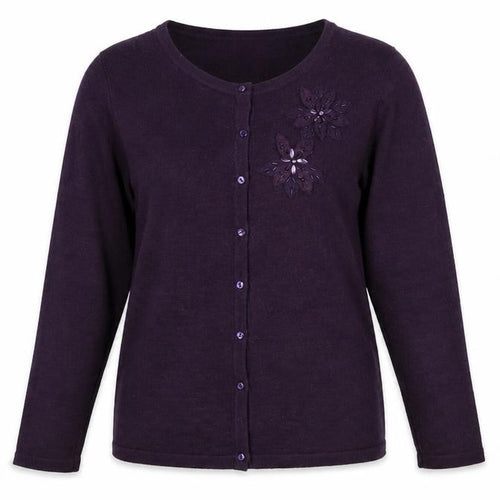 ISLE Womens Purple   Cardigan Jumper Size M