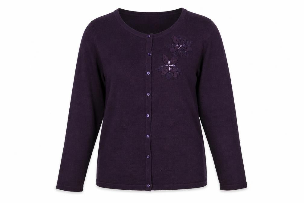 ISLE Womens Purple   Cardigan Jumper Size M