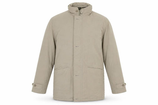Front view of West rock men’s brown pea coat coat, size M