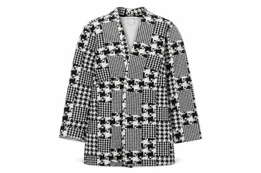 Front view of H&M women’s white jacket, size S