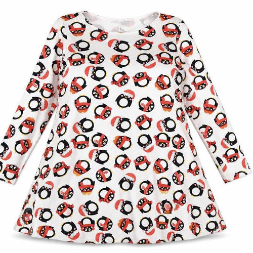 MissLook Womens White   Fit & Flare  Size 6  - Christmas Penguin