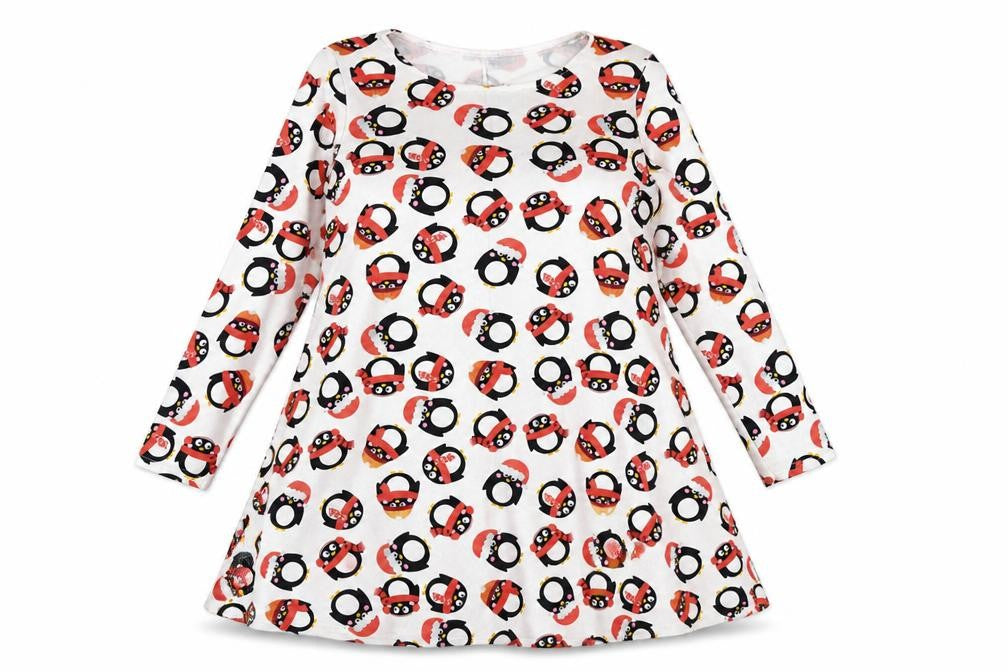 MissLook Womens White   Fit & Flare  Size 6  - Christmas Penguin