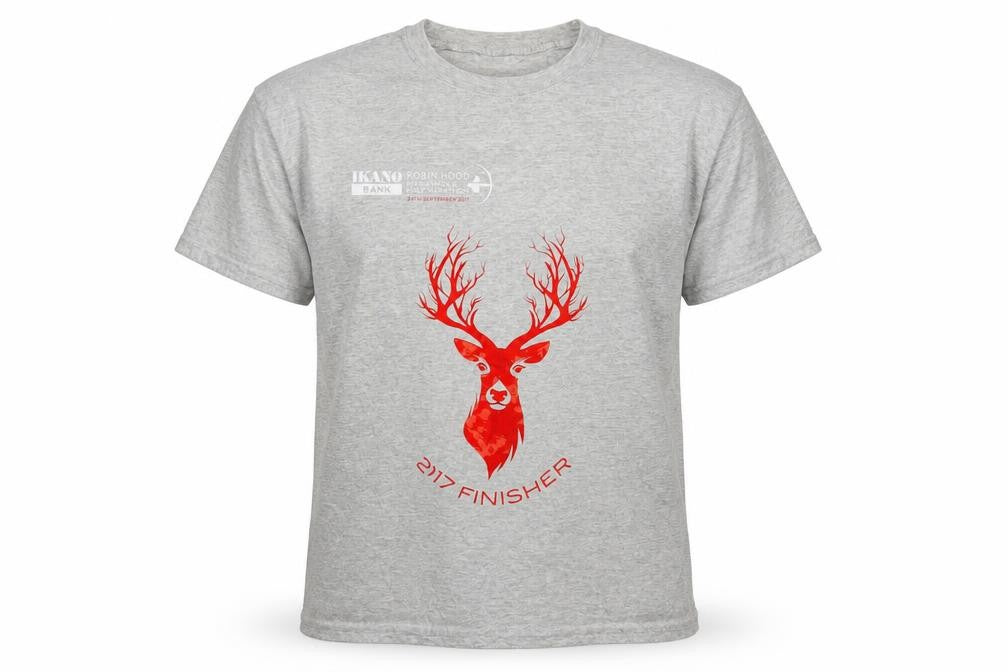Front view of Preworn men’s grey t-shirt one size - 2017 finisher