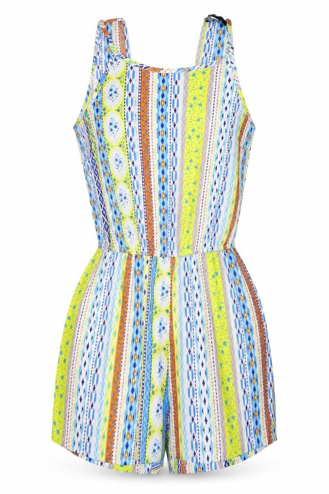 Front view of Atmosphere women’s multicoloured fair isle bodysuit one-piece, size UK 8, 3-inch leg