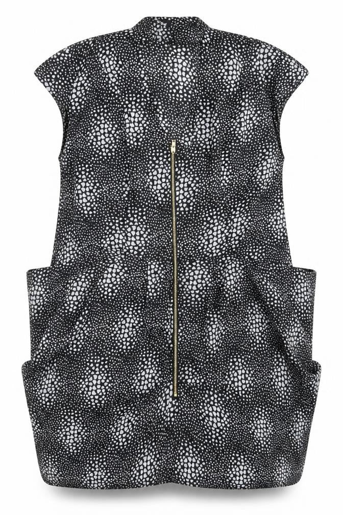 Front view of Yours women’s black polka dot basic blouse, size UK 10