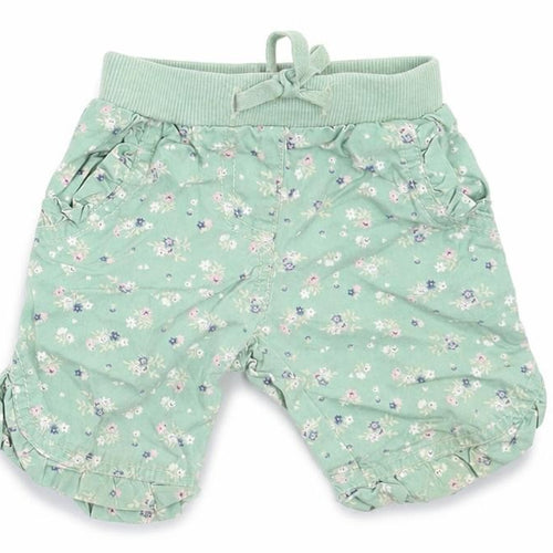 NEXT Girls Green Floral  Cropped Trousers Size 3-6 Months