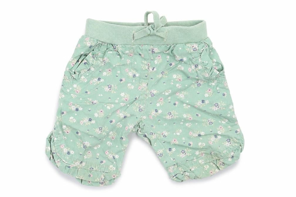 NEXT Girls Green Floral  Cropped Trousers Size 3-6 Months